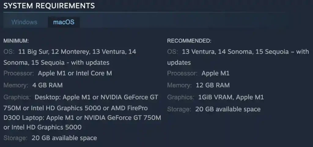 FM26 Mac system requirements